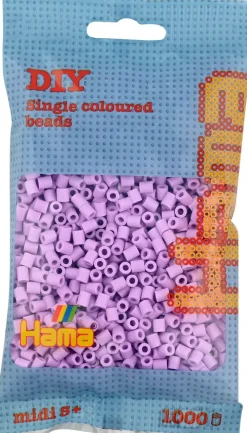 Hama Midi Silityshelmet Pussissa, 1000 Kpl, Pastelli Lila