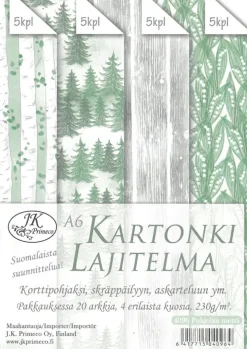 J.K. Primeco Kartonkilajitelma A6 Pohjolan Metsa 20Ark
