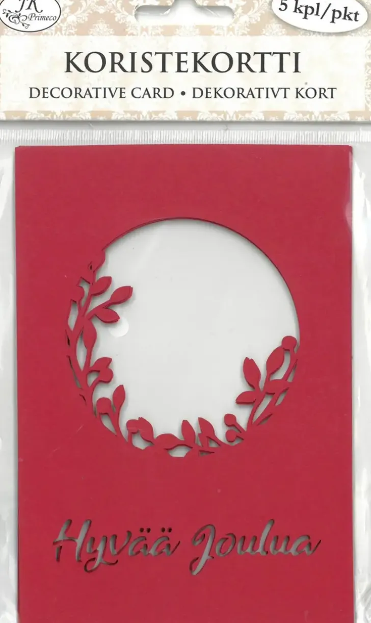 J.K. Primeco Koristekortti Koynnos Ja Teksti Punainen 5 Kpl