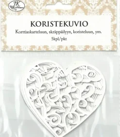 J.K. Primeco Koristekuvio Sydan Valkoinen 5Kpl/Pkt