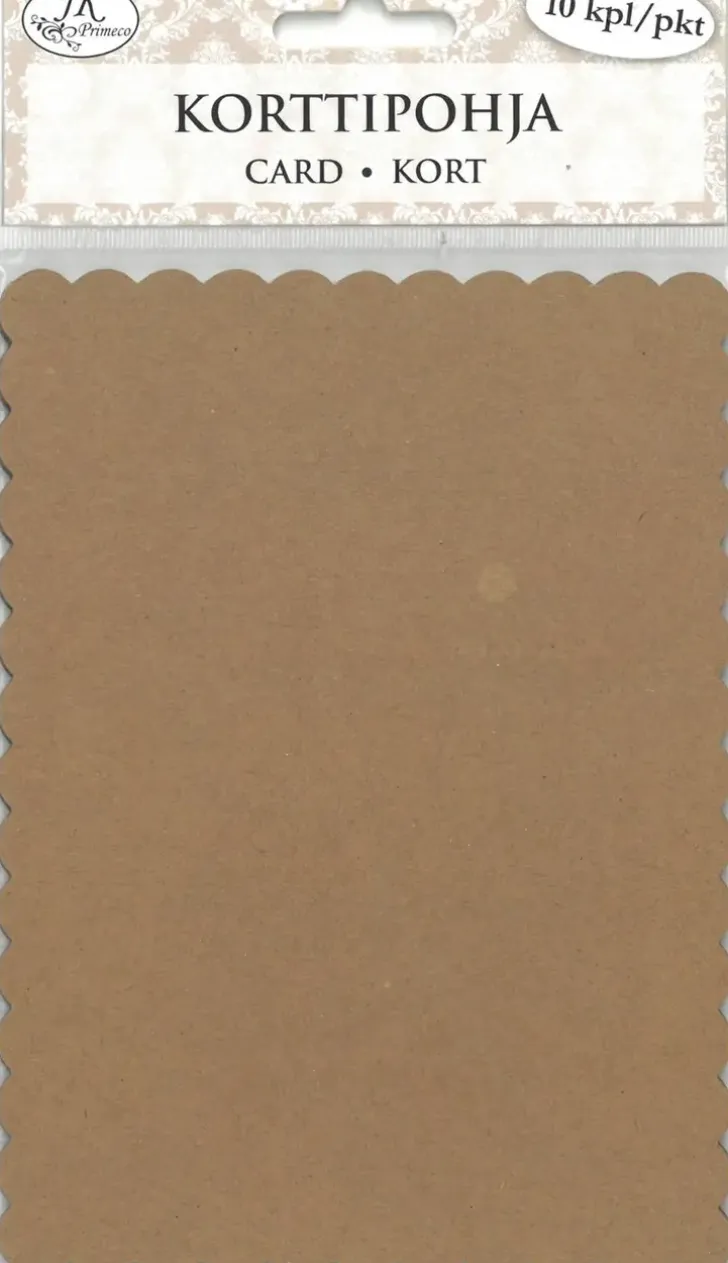 J.K. Primeco Korttipohja Aaltoreuna Uusioruskea 10 Kpl