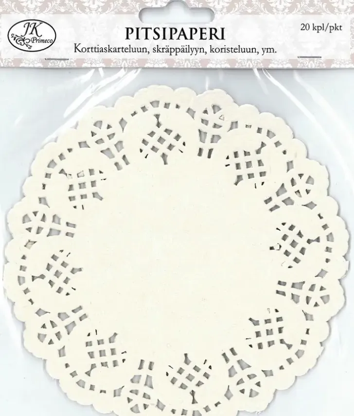 J.K. Primeco Pitsipaperi Iso Ympyra Luonnonvalkoinen 20Kpl/Pkt