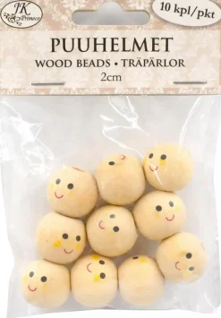 J.K. Primeco Puuhelmet 2 Cm Hymynaamat 10 Kpl