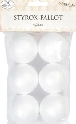 J.K. Primeco Styrox-Pallo 4,5Cm 6Kpl