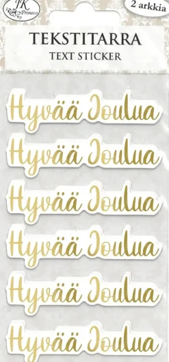 J.K. Primeco Tekstitarra Hyvaa Joulua Kultafolio 2 Ark