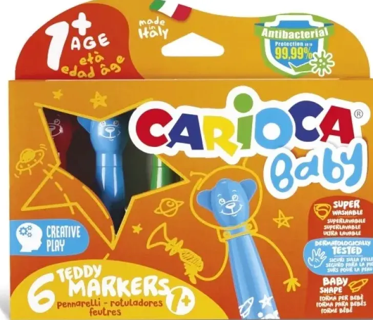 Lasten Huopakynasarja 6 Kpl Carioca Teddy Baby +1 Vuotialle