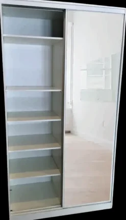 Liukuovikomero 2 Liukupeiliovella, Vari Valkoinen, Mitat S600 X L1200 X K2218Mm