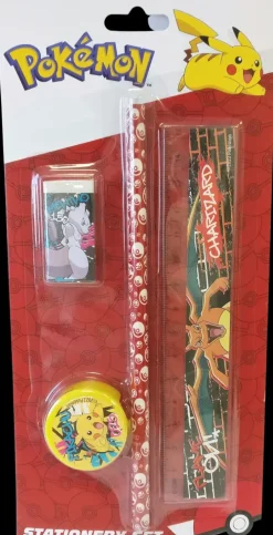 Pokemon 4Os Kirjoitussetti, Sis. Lyijykyna, Viivain, Pyyhekumi, Teroitin