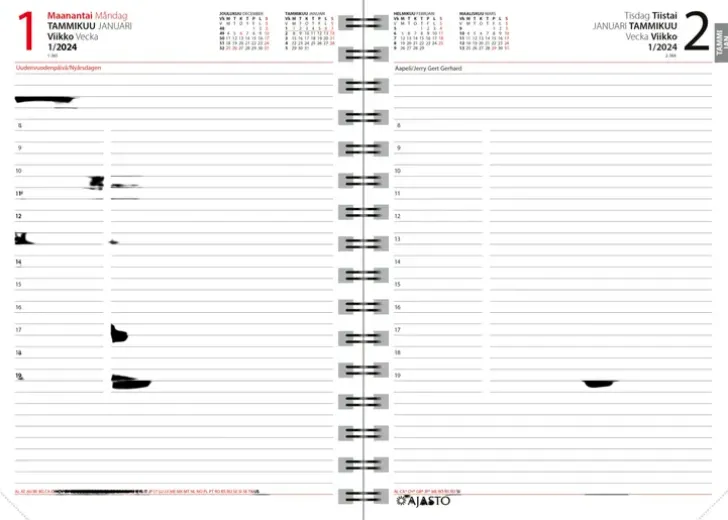 Poytakalenteri Anno, Sininen