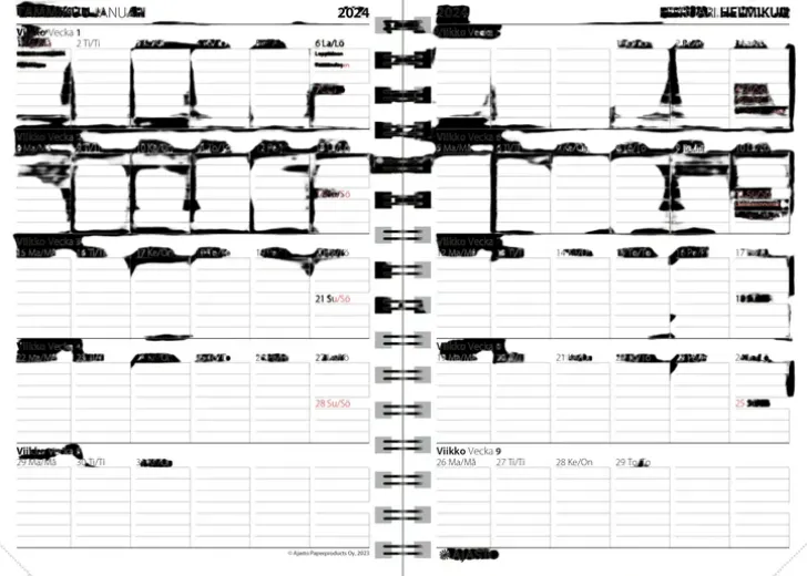 Poytakalenteri Anno, Sininen