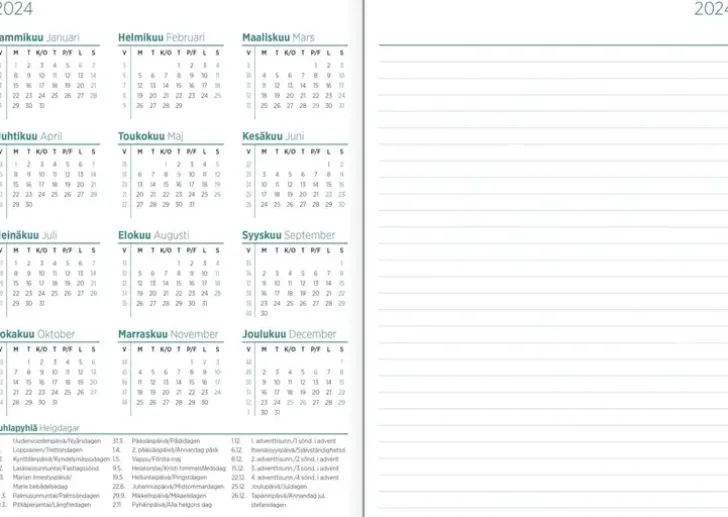 Poytakalenteri Color A5, Luumu