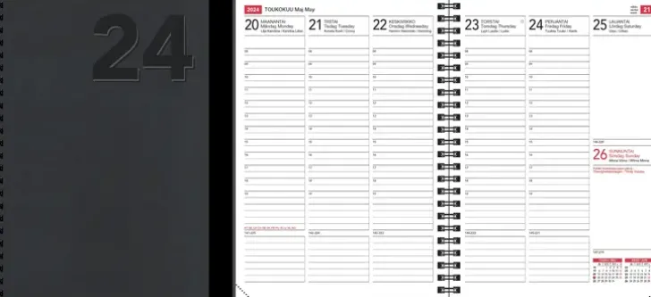 Poytakalenteri Ekoviikkomuistio Musta 2024