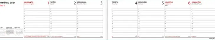Poytakalenteri Memo-Viikkomuistio, Sininen