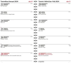 Poytakalenteri Viikkopaivyri/Veckodatumvisare 14 Eko