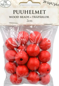 Puuhelmet Punainen 2Cm 20Kpl/Pkt