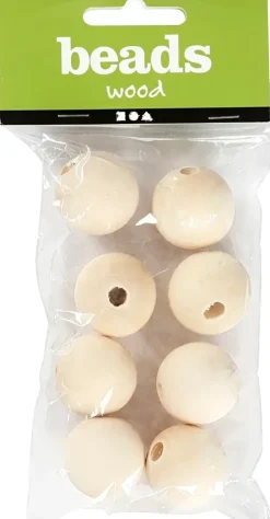 Puuhelmi 25Mm, Kasittelematon, 8Kpl