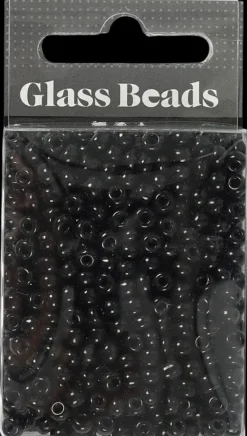 Rocaille-Siemenhelmet, Musta, Halk. 4 Mm, Koko 6/0 , Aukon Koko 0,9-1,2 Mm, 25 G/ 1 Pkk