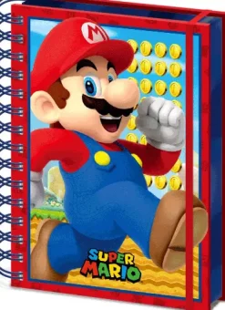 Super Mario A5 Kierremuistikirja Sulkijalla