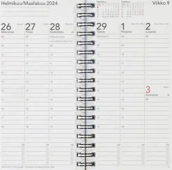 Taskukalenteri Time System Memory Turkoosi 2024