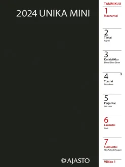 Taskukalenteri Unika Mini, Musta