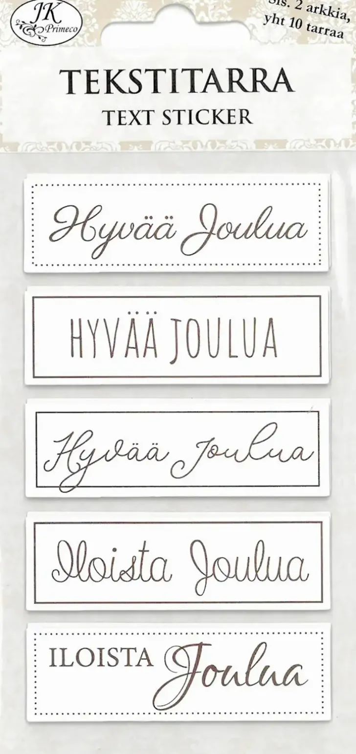 Tekstitarra Jouluntoivotukset Tummanruskea 2Ark/Pkt