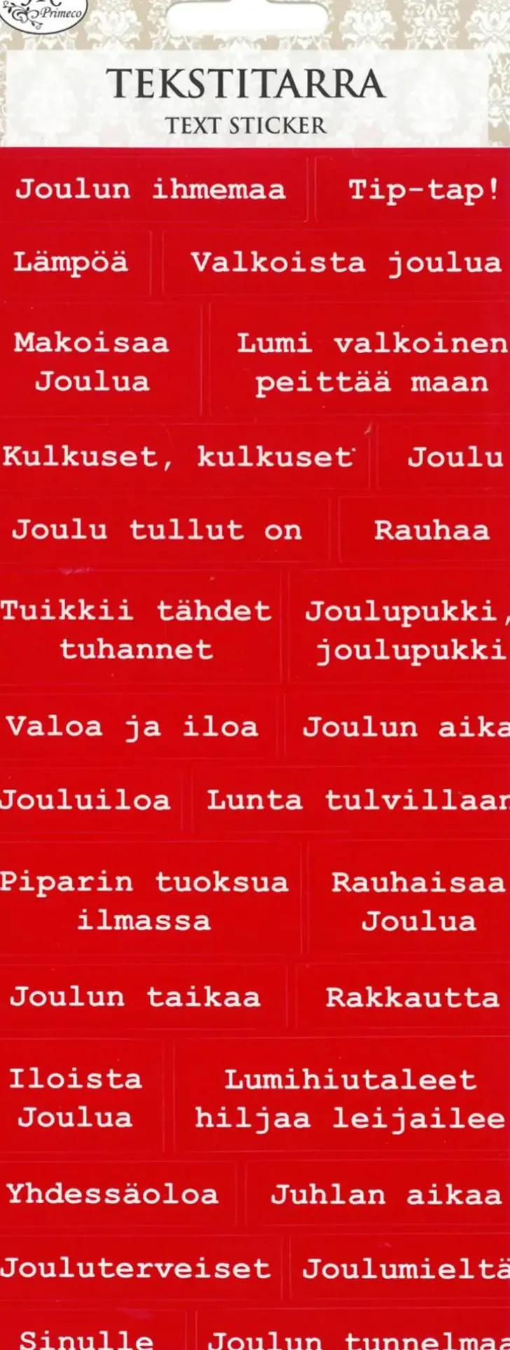 Tekstitarra Joulusanonnat Punainen